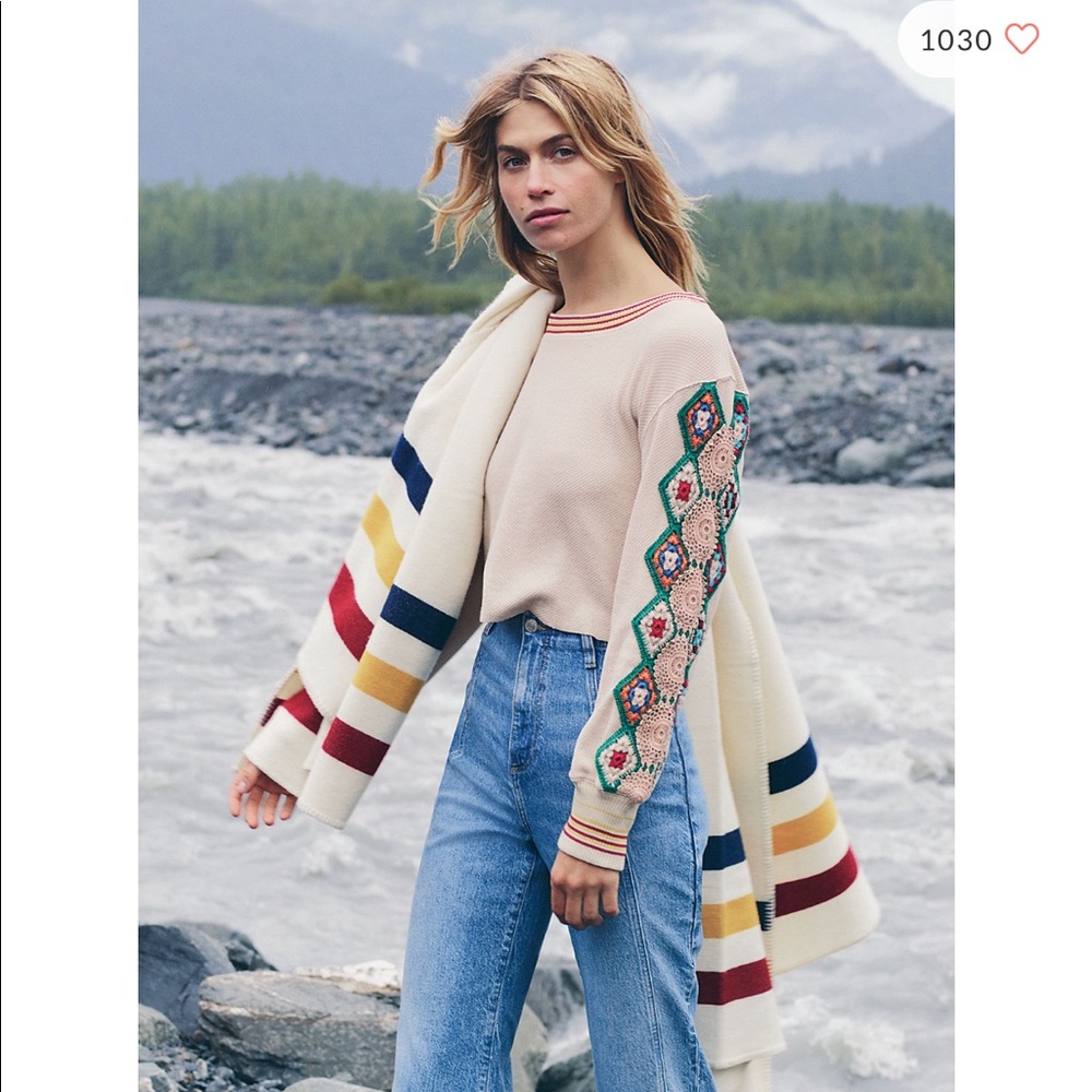 Free People Gift of Crochet Top Size Large
